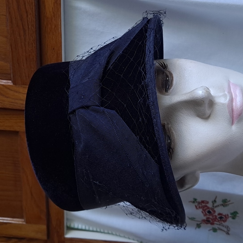 Vintage Blue Velvet Hat